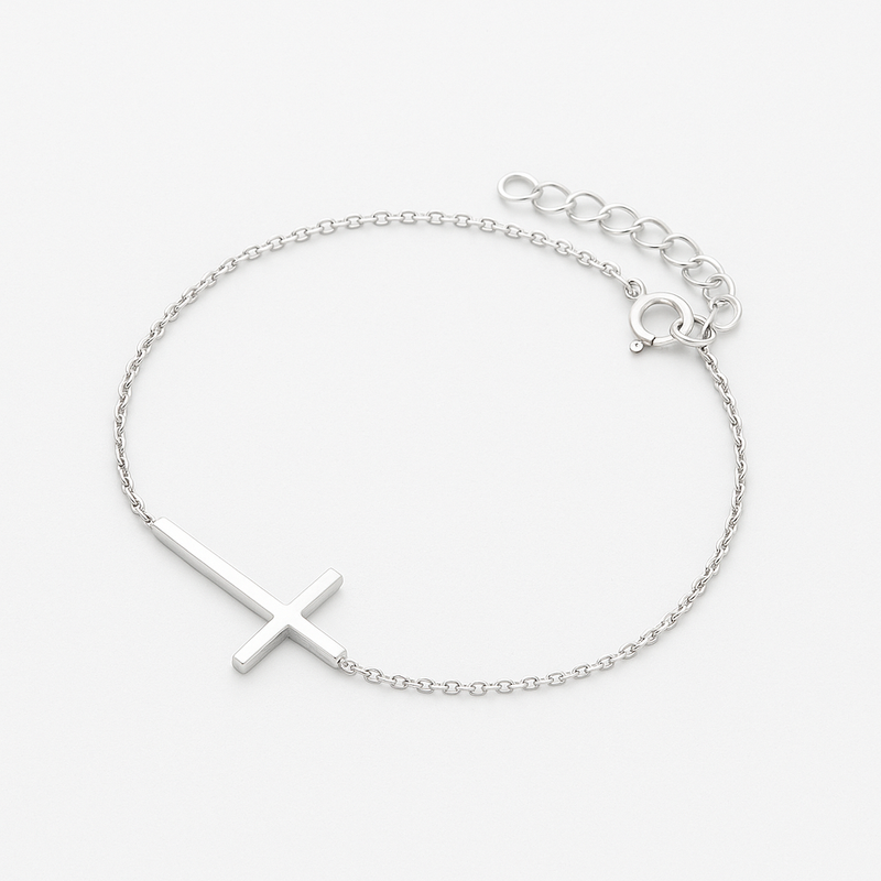 Brățară din argint minimalistă  Cross Serenity