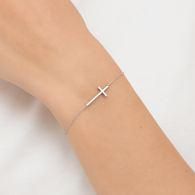 Brățară din argint minimalistă  Cross Serenity
