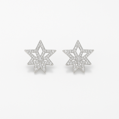 Cercei din argint Stellar Snowflake Studs