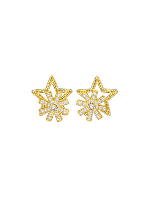 Cercei din argint Stellar Snowflake Studs