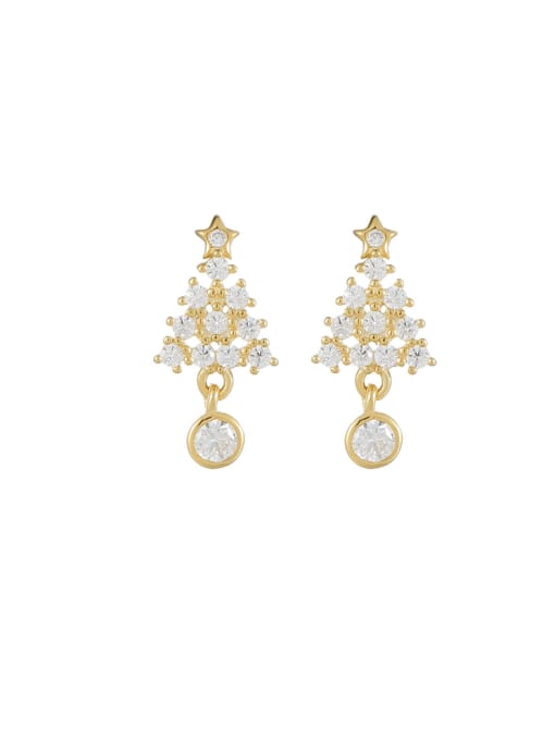 Cercei din argint Sparkling Christmas Tree