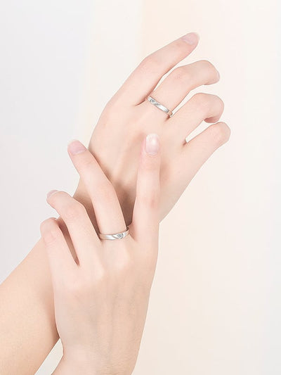 Set 2 inele reglabile din argint pentru cuplu Unity of Hearts