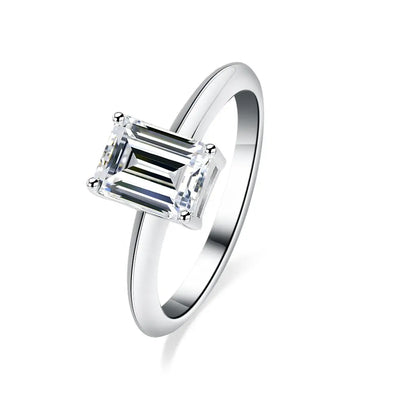 Inel reglabil din argint cu diamant Moissanite 1ct Celeste