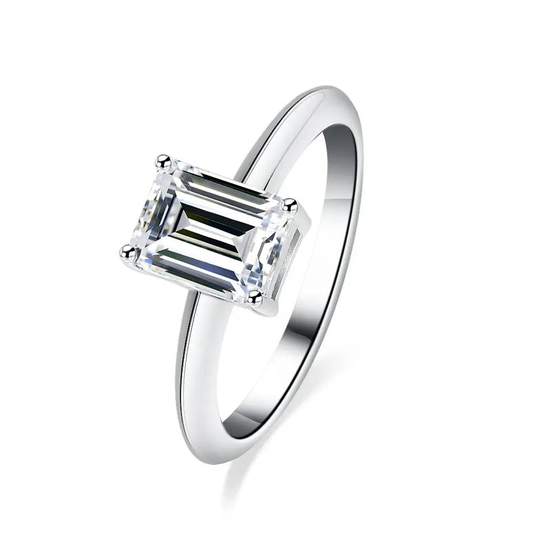 Inel reglabil din argint cu diamant Moissanite 1ct Celeste