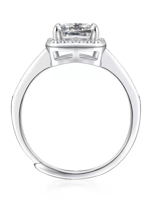 Inel reglabil din argint cu diamant Moissanite 1ct Pure Brilliance