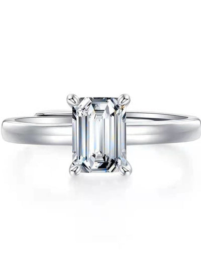 Inel reglabil din argint cu diamant Moissanite 1ct Celeste
