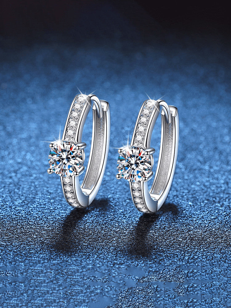 Cercei din argint diamant Moissanite 0,5 ct Mia