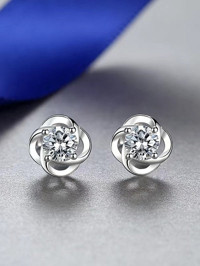 Cercei din argint diamant Moissanite 0.4 ct Olivya