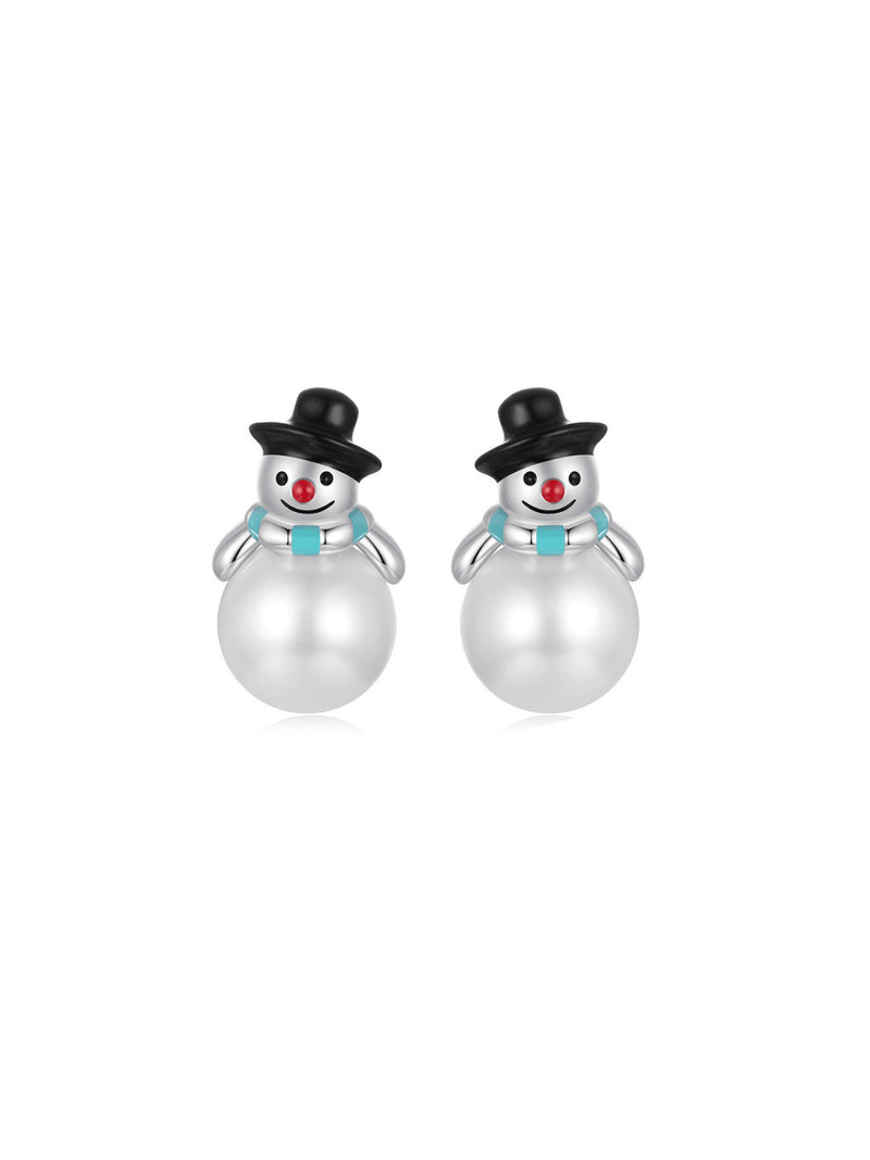 Cercei din argint Jolly Snowman