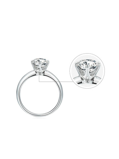 Inel reglabil din argint cu diamant Moissanite Aubrey