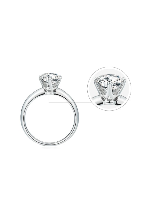 Inel reglabil din argint cu diamant Moissanite Aubrey