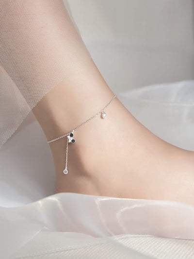 Brățară gleznă din argint Adorable Butterfly - Vagance Jewelry