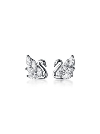 Cercei din argint White Swan - Vagance Jewelry