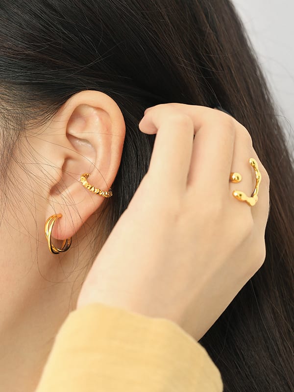 Cercel clip-on din argint Shape - Vagance Jewelry