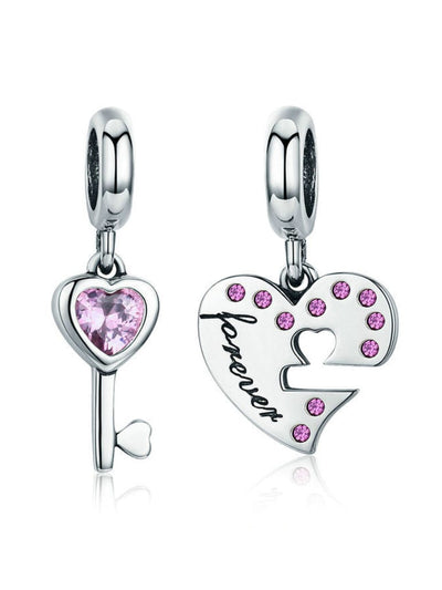 Charm din argint Heart Lock - Vagance Jewelry