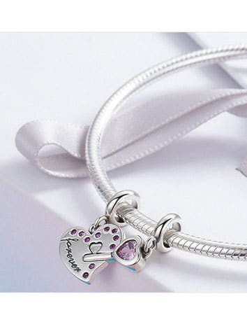 Charm din argint Heart Lock - Vagance Jewelry