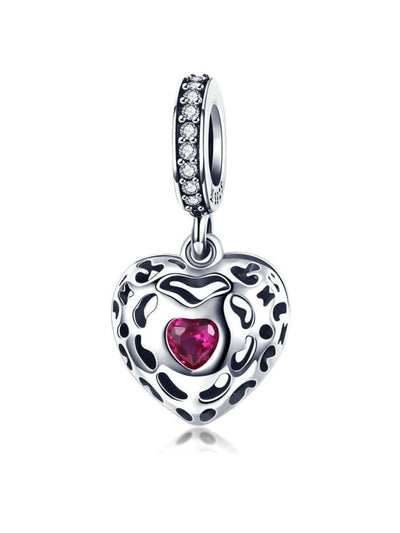 Charm din argint Red Heart - Vagance Jewelry