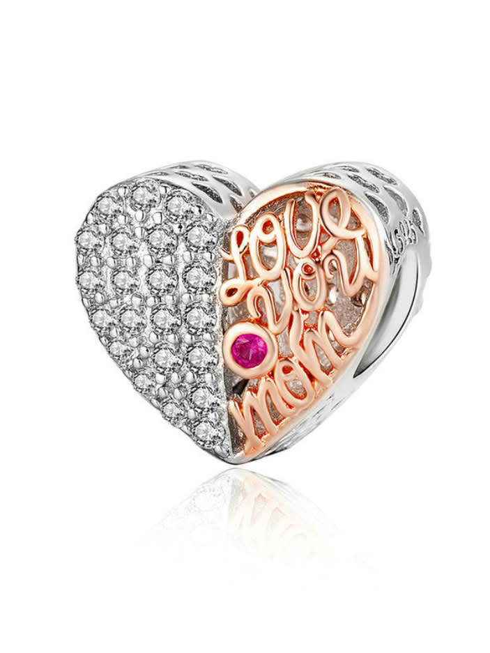 Charm din argint Two Colour Heart - Vagance Jewelry