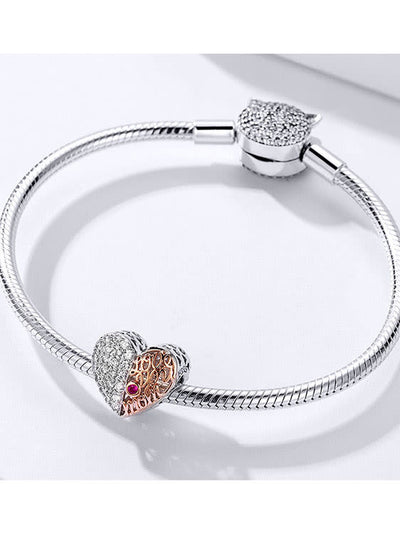 Charm din argint Two Colour Heart - Vagance Jewelry