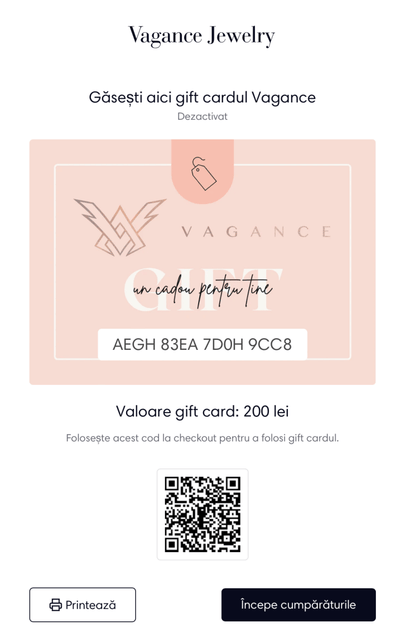 Gift card Vagance - Vagance Jewelry
