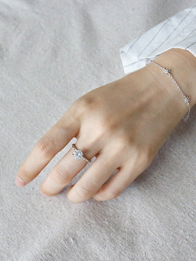 Inel reglabil din argint Big Diamond - Vagance România