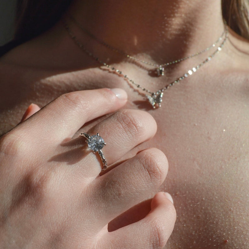 Inel reglabil din argint Big Diamond - Vagance România