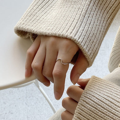 Inel reglabil din argint Dahlia - Vagance Jewelry