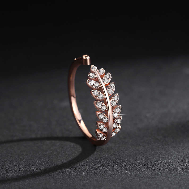 Inel reglabil din argint One Leaf - Vagance Jewelry