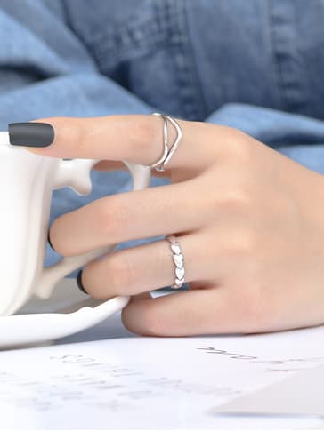 Inel reglabil din argint Peace - Vagance Jewelry