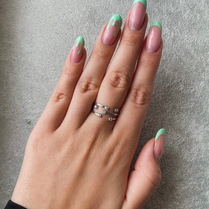 Inel reglabil din argint Ringstone - Vagance Jewelry
