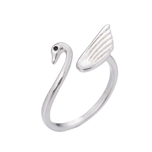 Inel reglabil din argint Swan Life - Vagance Jewelry