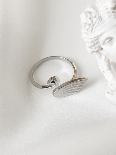 Inel reglabil din argint Swan Life - Vagance Jewelry
