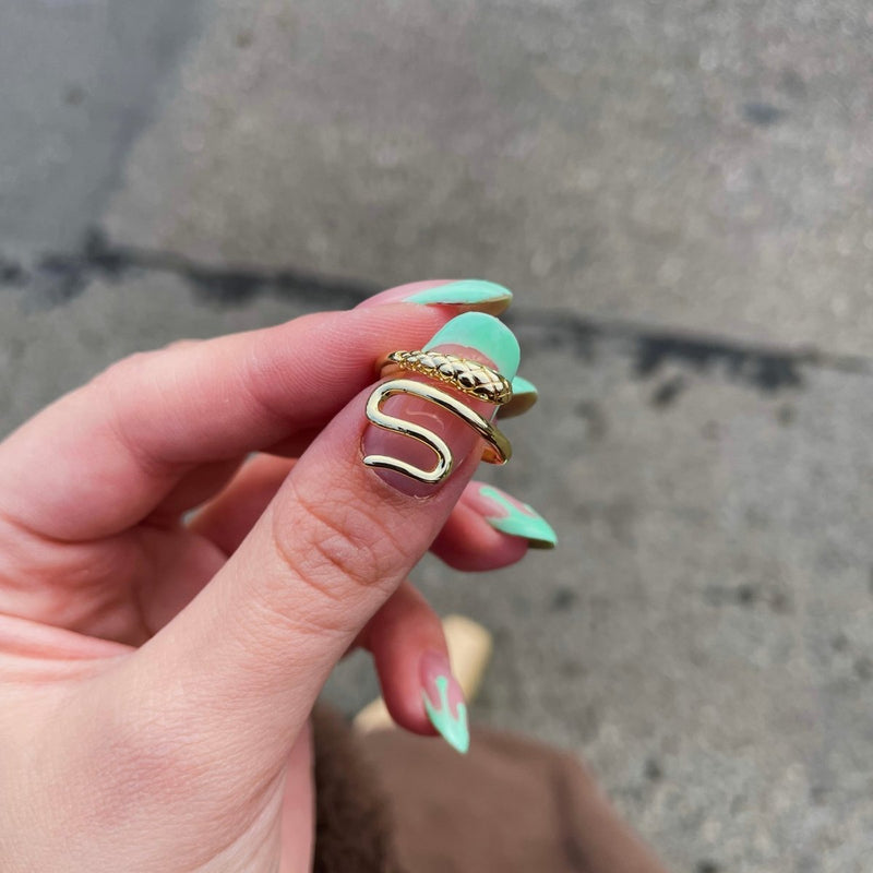 Inel reglabil Gold Snake - Vagance Jewelry