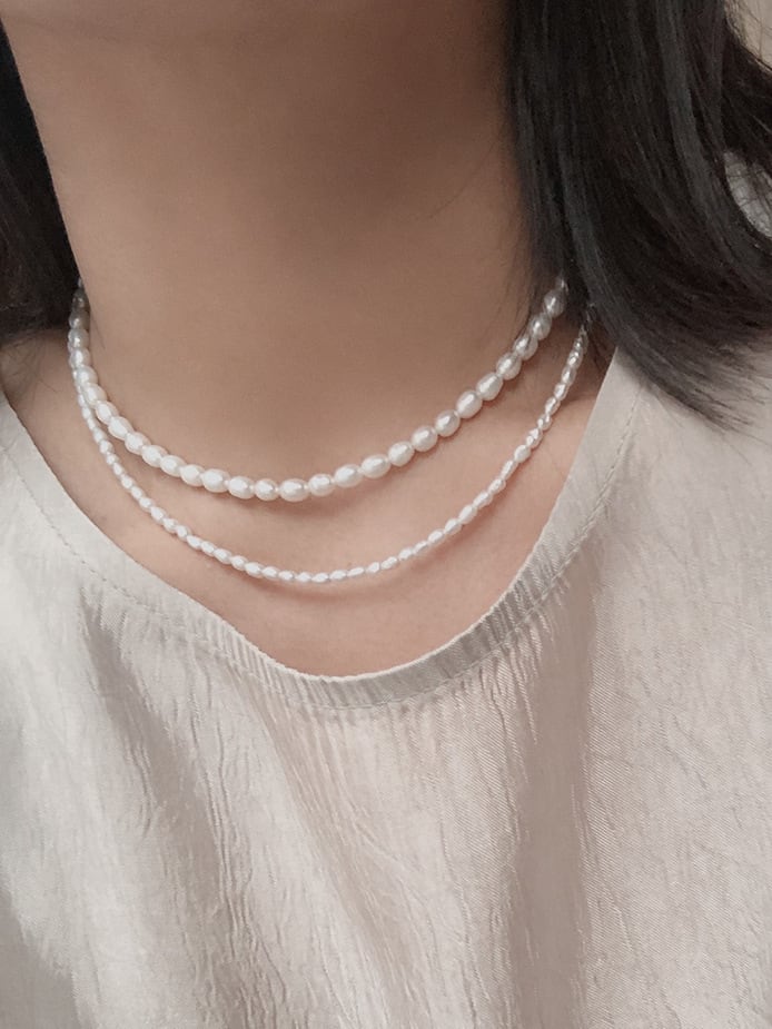 Lănțișor din argint și perle naturale de apa dulce Pearl Paradise - Vagance România