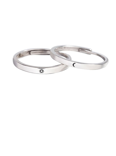 Set 2 inele reglabile din argint pentru cuplu-Promise - Vagance Jewelry