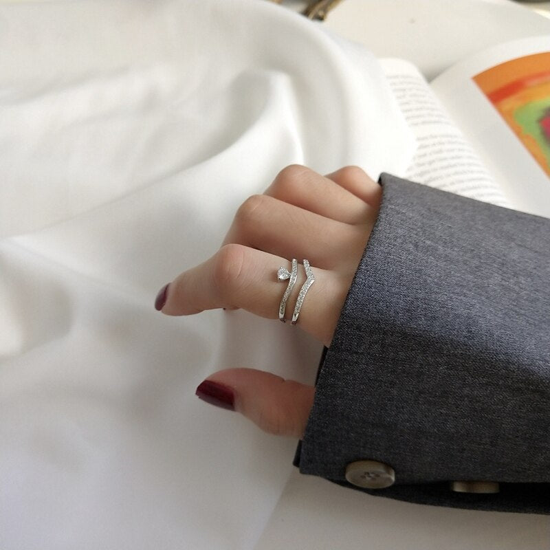 Set inele reglabile din argint Heaven+Angel - Vagance Jewelry