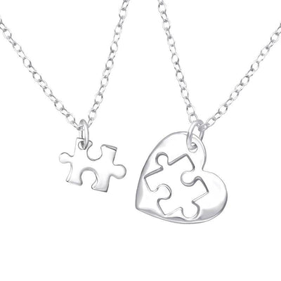 Set lănțișoare din argint Puzzle Heart - Vagance Jewelry