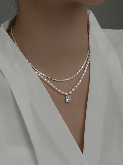 Set lănțișoare din argint Shiny Pearls - Vagance Jewelry